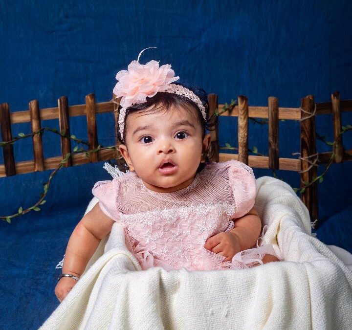 6 Month Baby Girl Portrait Photoshoot SS2 PJ Studio